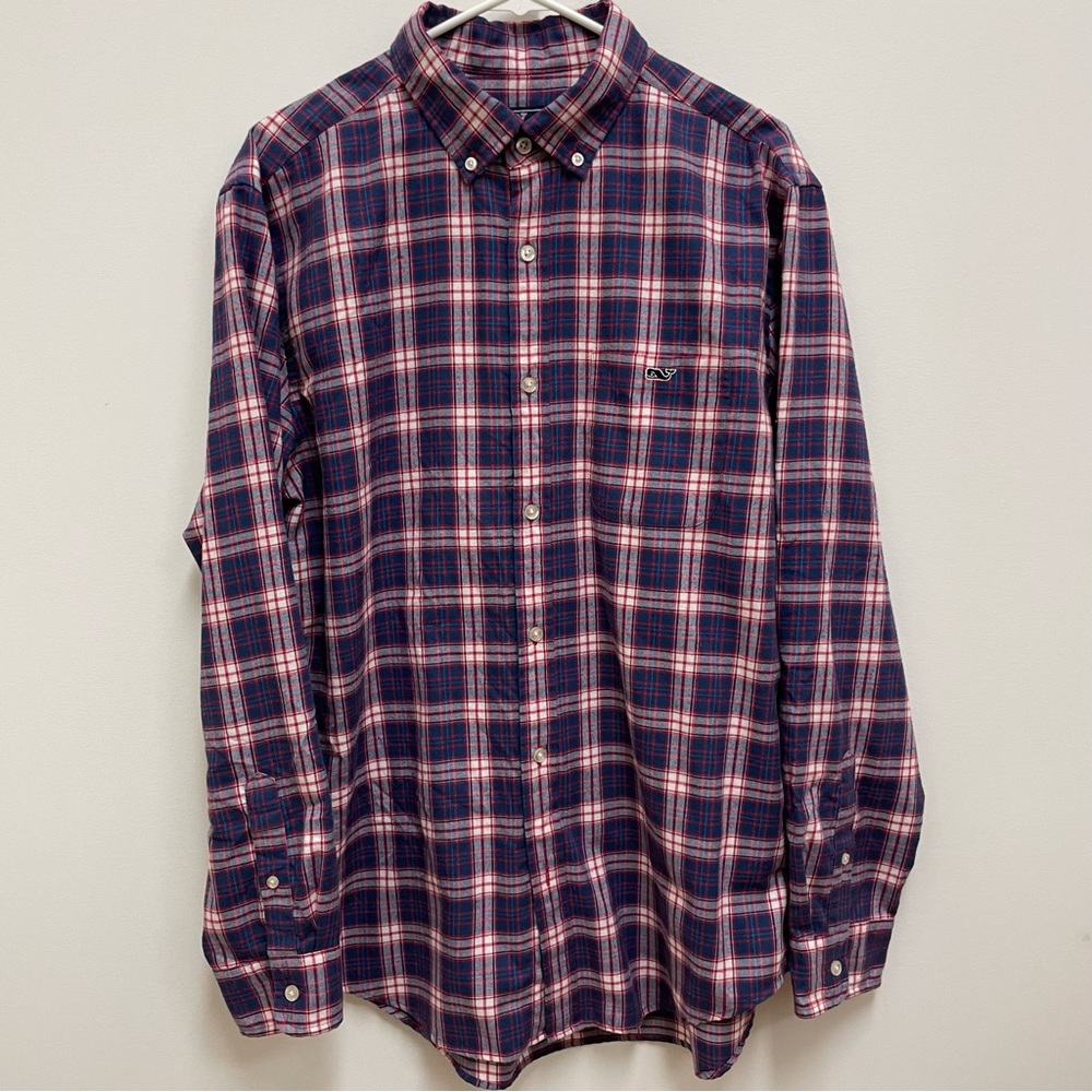 Vineyard vines flannel button down shirt classic fit Tucker large